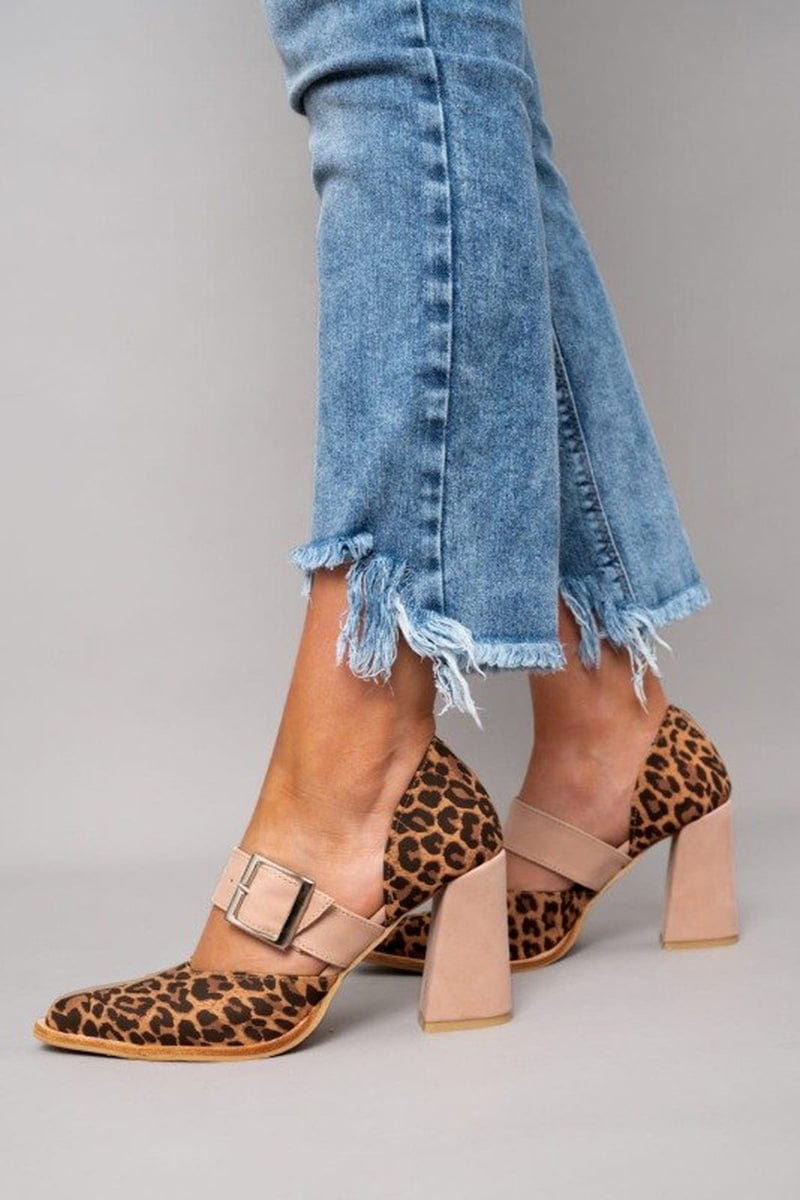 Lydia - Leopard Suede Heels