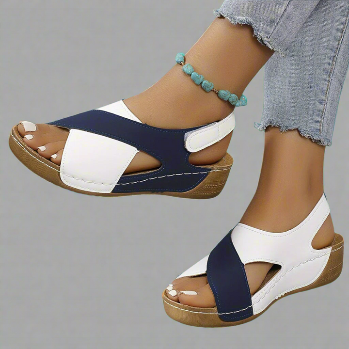 Ada - Color Block Slingback Sandals