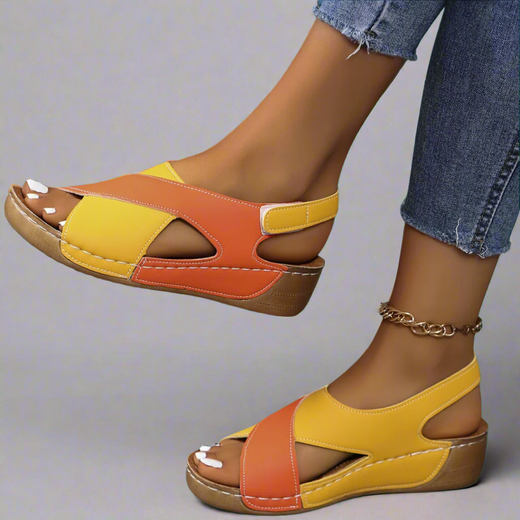 Ada - Color Block Slingback Sandals