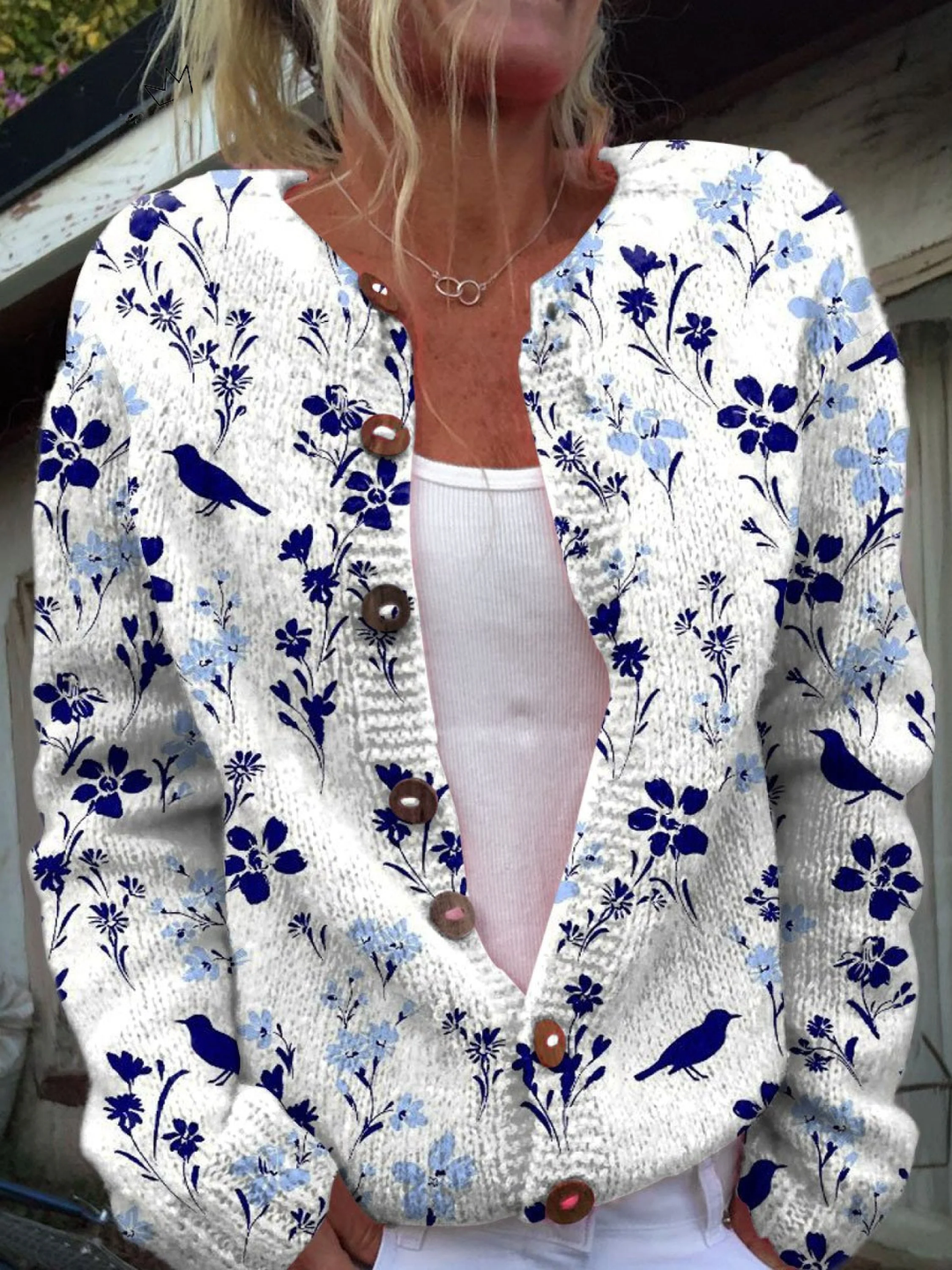 Élise™ | Vintage Floral Buttoned Cardigan