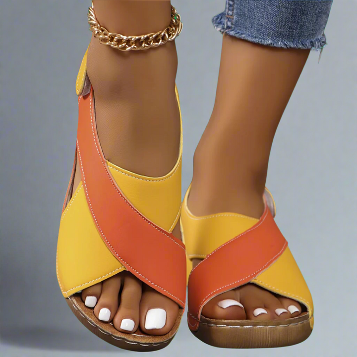 Ada - Color Block Slingback Sandals