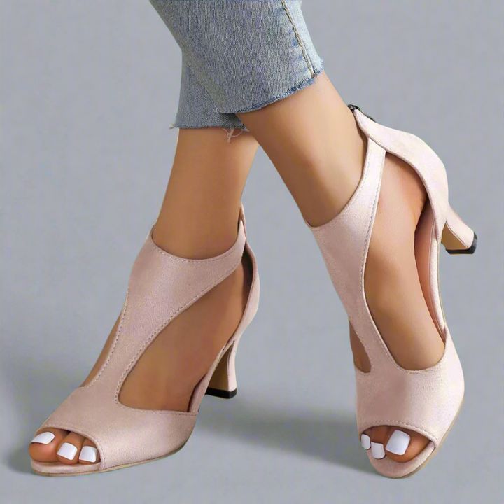 Barbara - Cut Out Peep Toe Heels