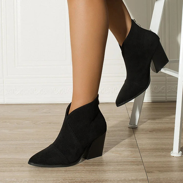 Hailey - Pointed Ankle Boot With Suede Effect