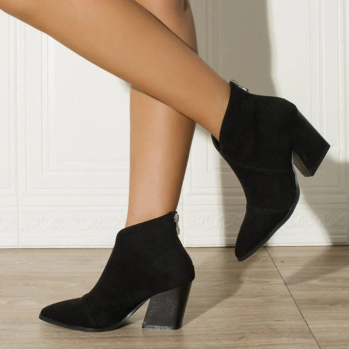 Hailey - Pointed Ankle Boot With Suede Effect