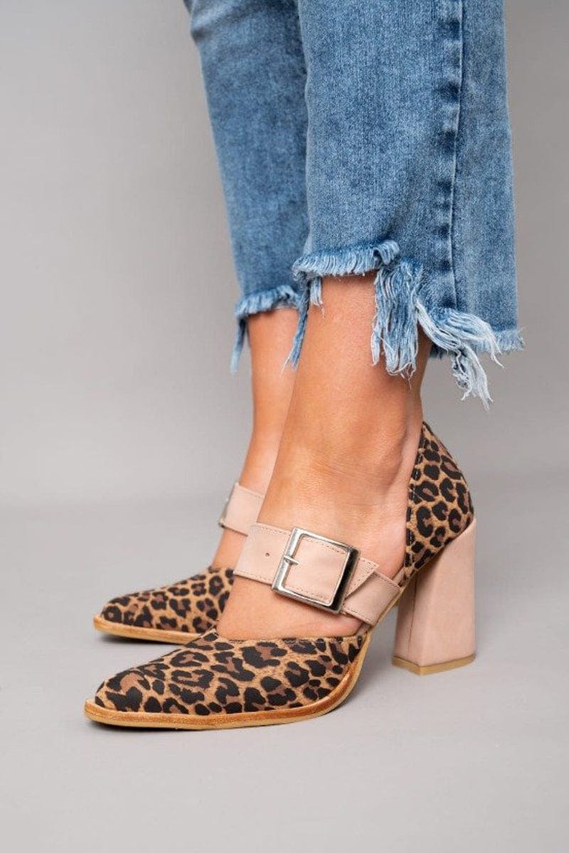 Lydia - Leopard Suede Heels