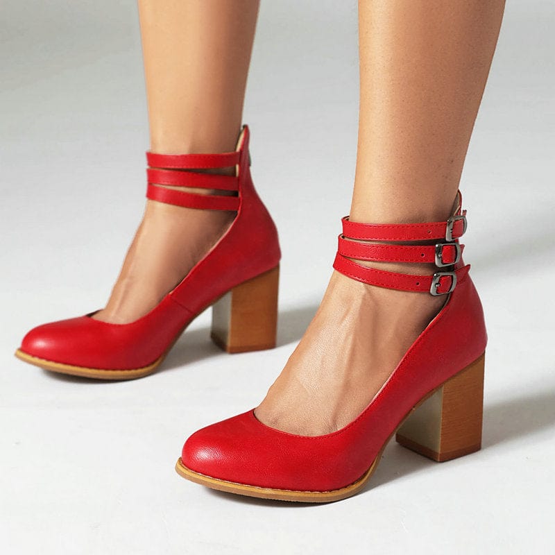 Ariana - Triple Buckle Heels