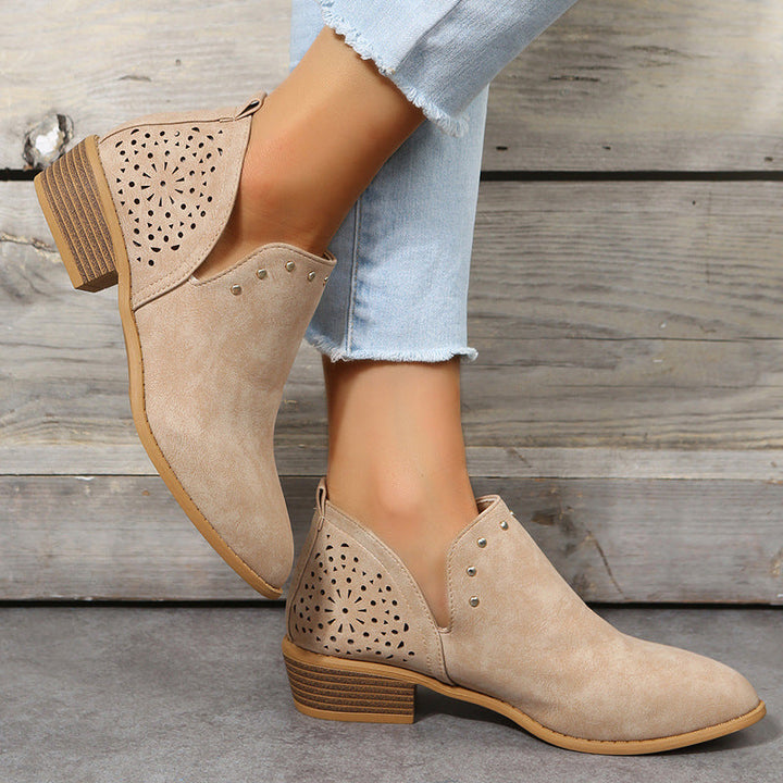Caitlin - Low Cut Perforated Ankle Boot