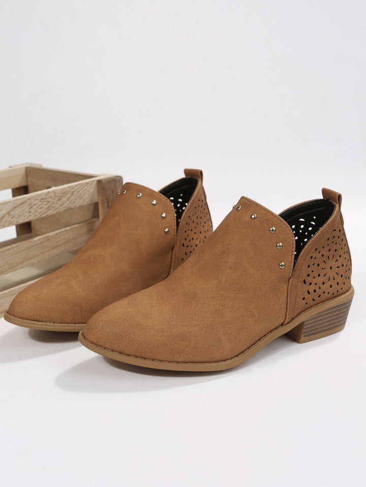 Caitlin - Low Cut Perforated Ankle Boot