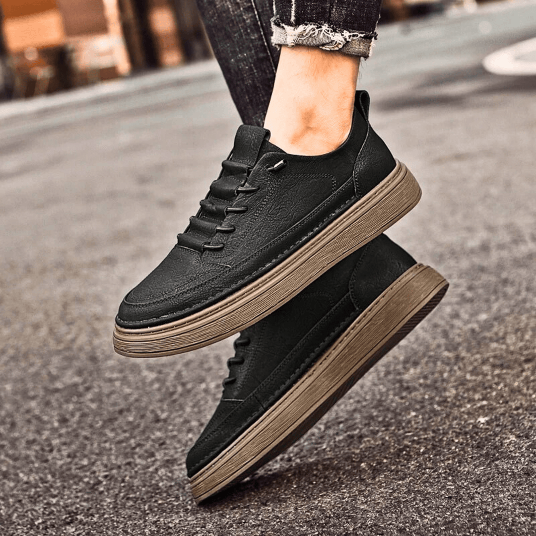 Vulcanized Genuine Leather Sneakers