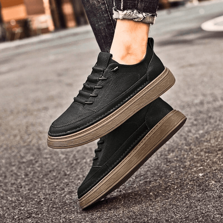 Vulcanized Genuine Leather Sneakers