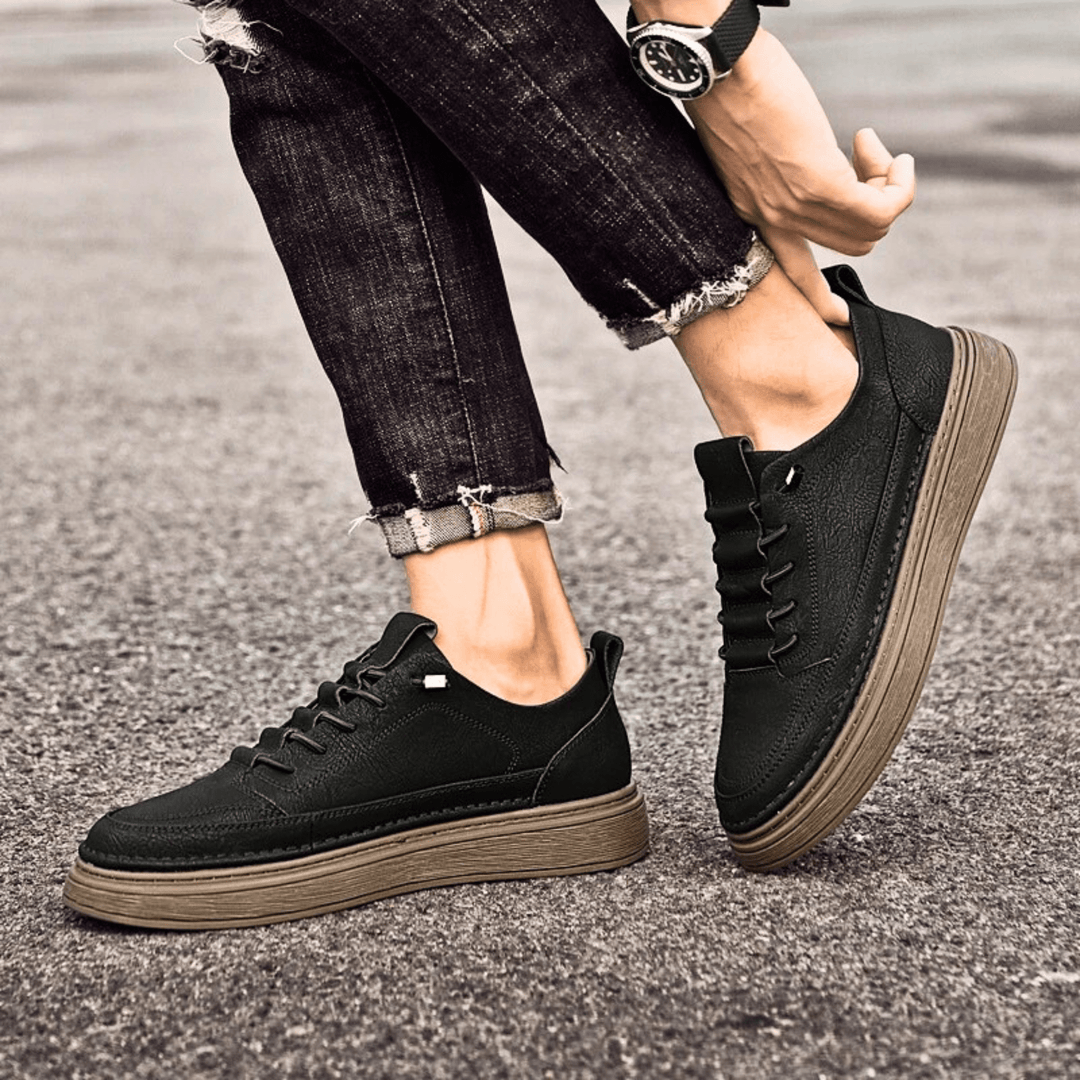 Vulcanized Genuine Leather Sneakers