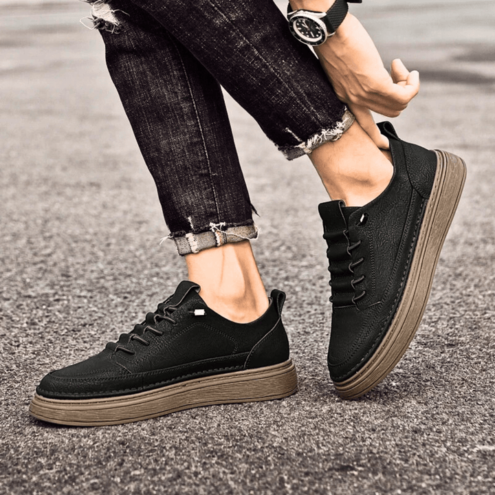 Vulcanized Genuine Leather Sneakers