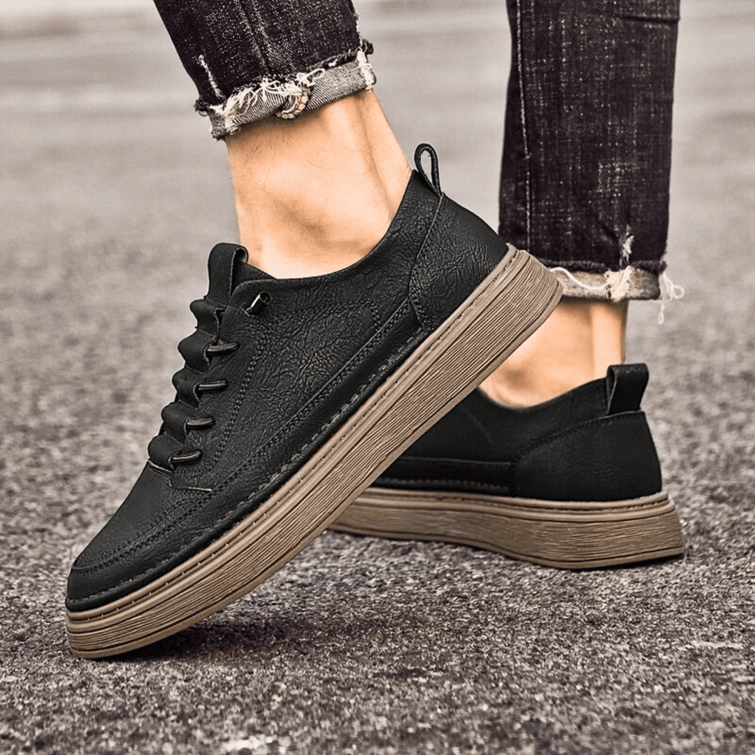 Vulcanized Genuine Leather Sneakers