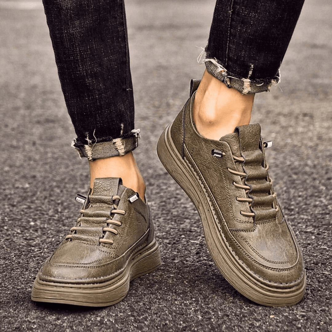 Vulcanized Genuine Leather Sneakers