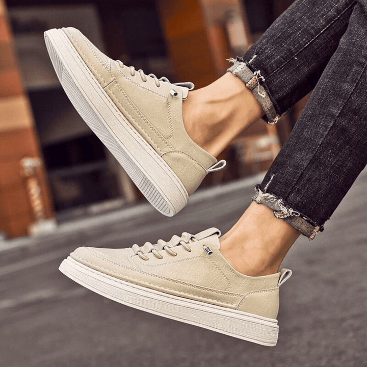 Vulcanized Genuine Leather Sneakers