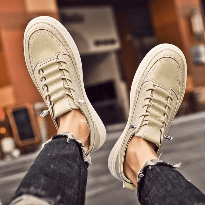 Vulcanized Genuine Leather Sneakers