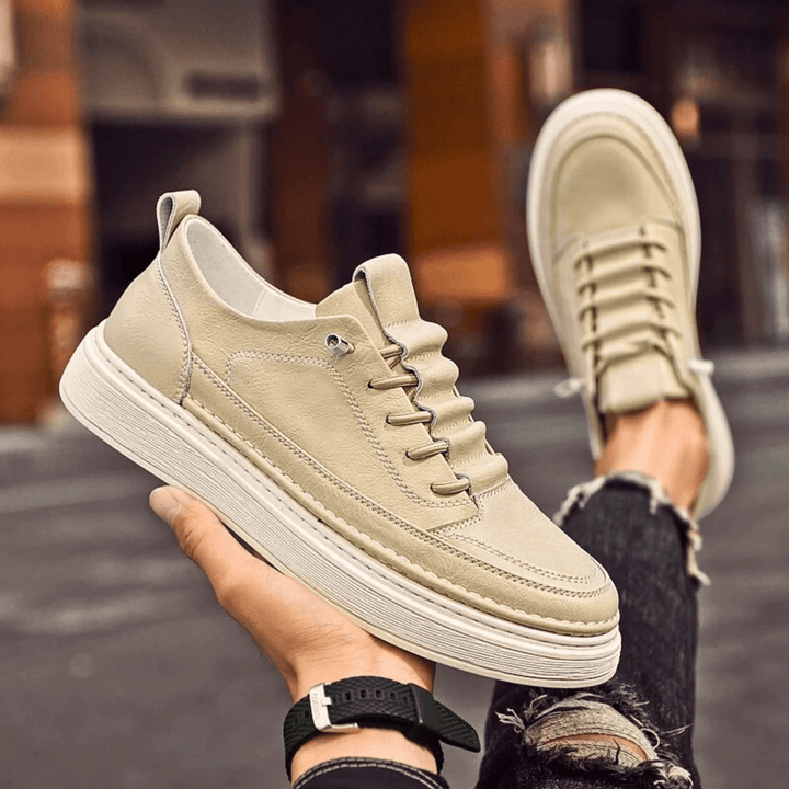 Vulcanized Genuine Leather Sneakers