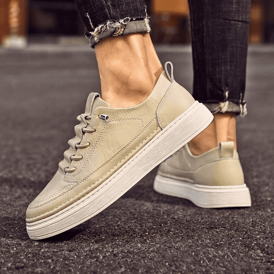 Vulcanized Genuine Leather Sneakers