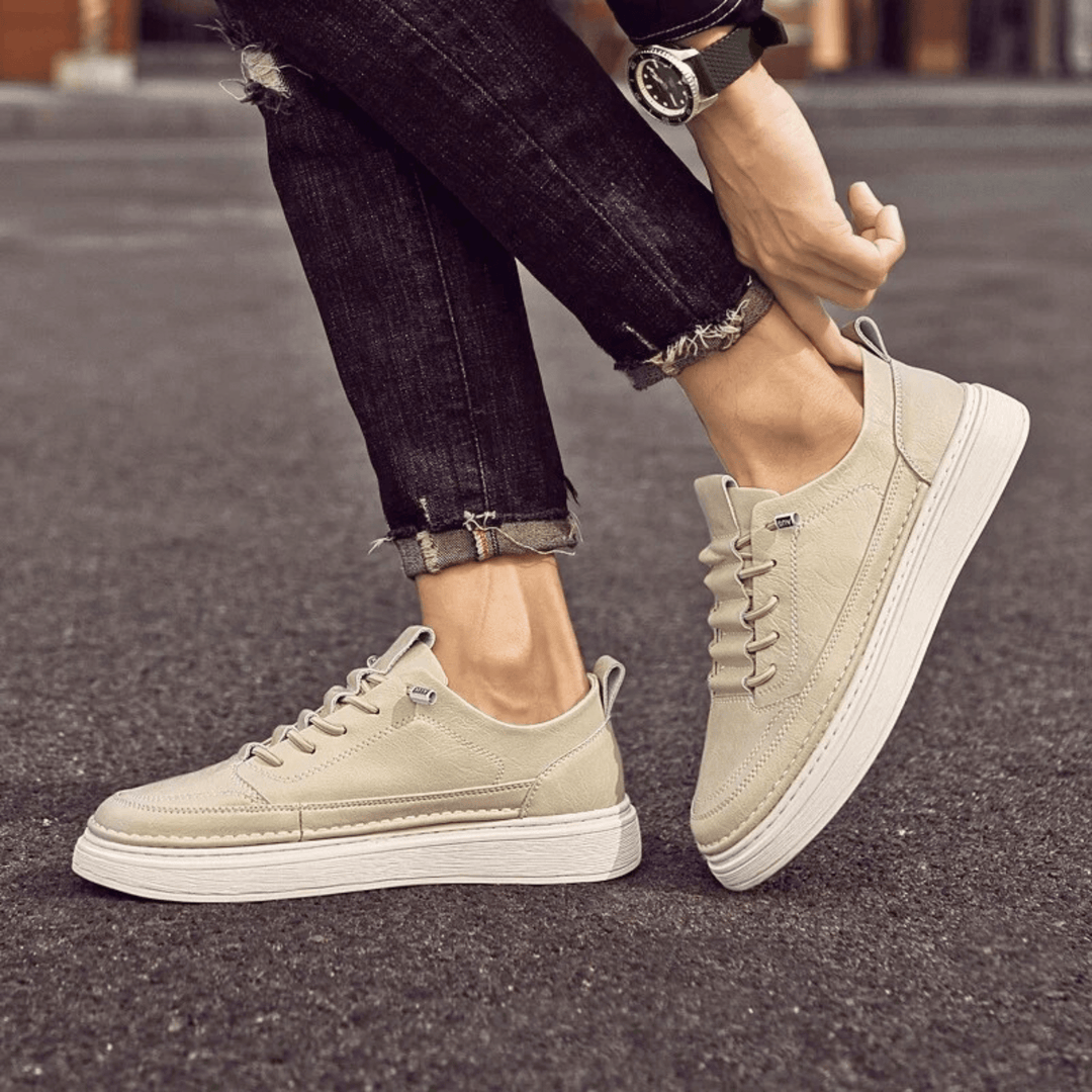 Vulcanized Genuine Leather Sneakers